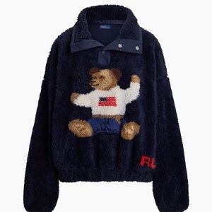 NWT - Vintage Polo Bear Fleece Sweatshirt - Size Large